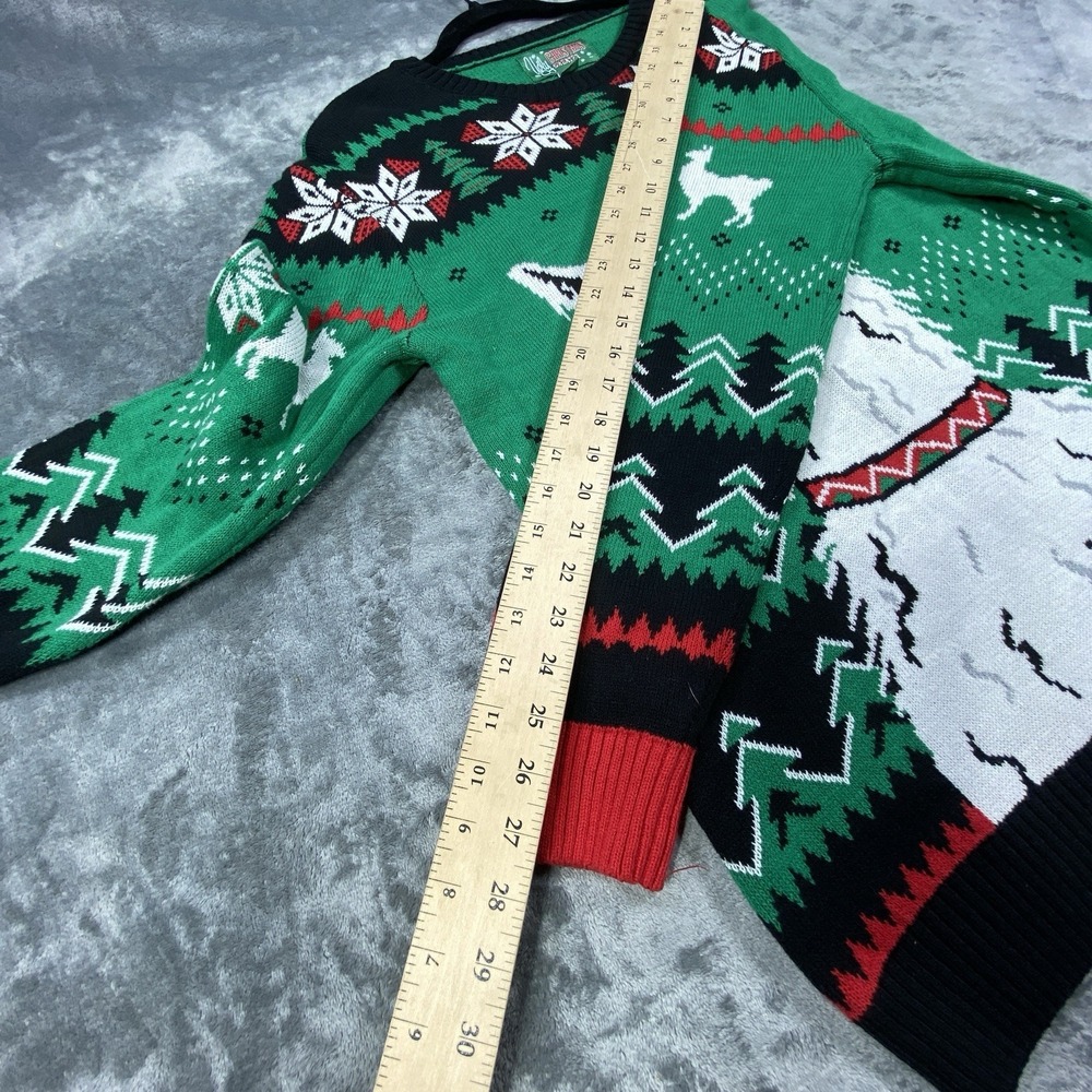 Ugly Christmas Sweater Mens Large Alpaca Llama Blizzard Xmas All Over Print AOP - Picture 4 of 8